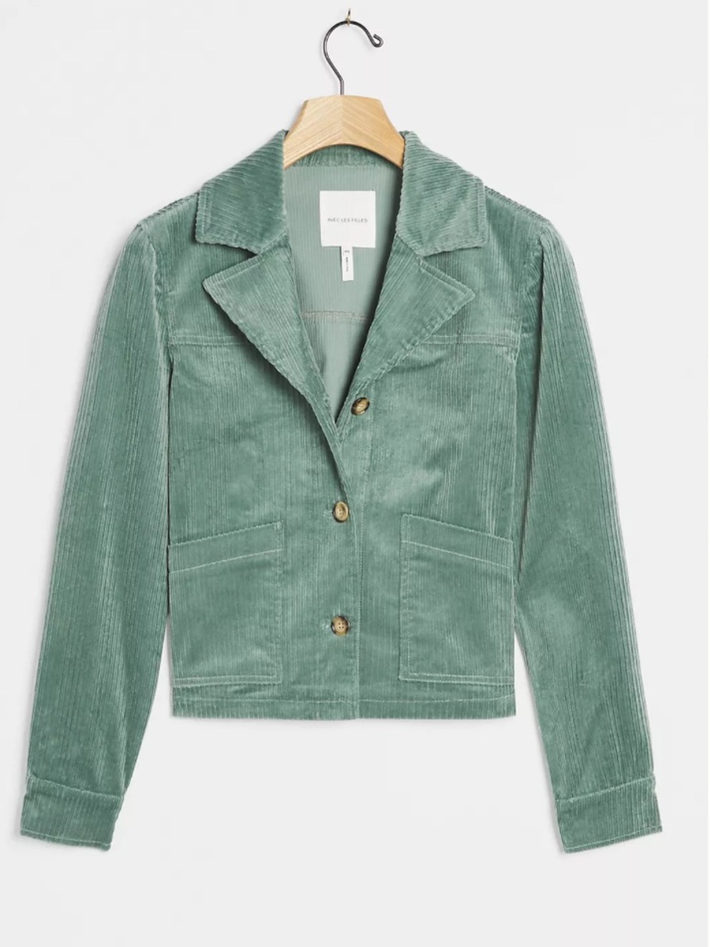 Anthropologie Avec Les Files Tegan Corduroy Shirt Jacket Green Size Medium